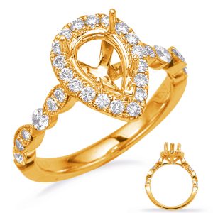 Yellow Gold Halo Engagement Ring Yellow Gold Halo Engagement Ring