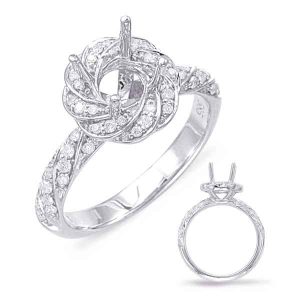 White Gold Halo Engagement Ring White Gold Halo Engagement Ring