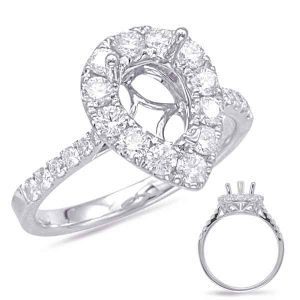 White Gold Halo Engagement Ring White Gold Halo Engagement Ring