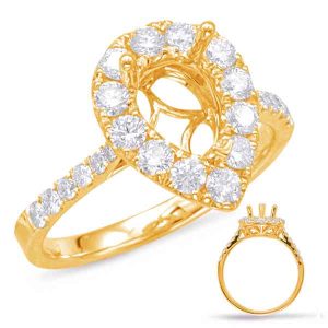 Yellow Gold Halo Engagement Ring