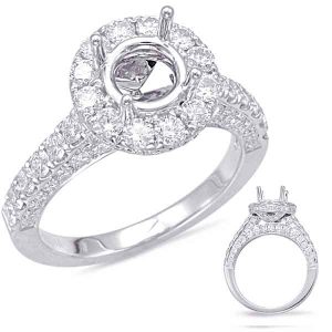 White Gold Halo Engagement Ring White Gold Halo Engagement Ring