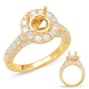 Yellow Gold Halo Engagement Ring