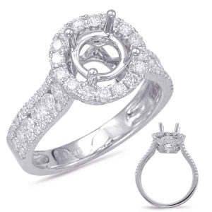 White Gold Halo Engagement Ring White Gold Halo Engagement Ring