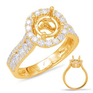 Yellow Gold Halo Engagement Ring