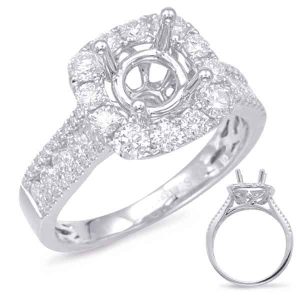 White Gold Halo Engagement Ring White Gold Halo Engagement Ring