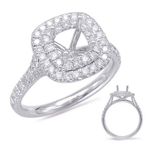 White Gold Halo Engagement Ring White Gold Halo Engagement Ring