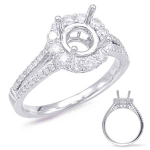 White Gold Halo Engagement Ring White Gold Halo Engagement Ring