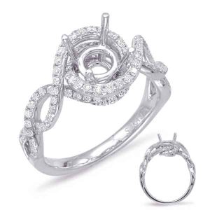 White Gold Halo Engagement Ring White Gold Halo Engagement Ring
