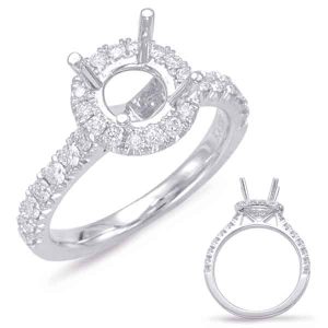 White Gold Halo Engagement Ring White Gold Halo Engagement Ring