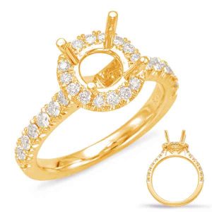 Yellow Gold Halo Engagement Ring