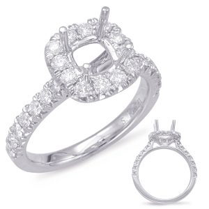White Gold Halo Engagement Ring White Gold Halo Engagement Ring