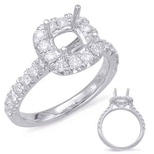 White Gold Halo Engagement Ring White Gold Halo Engagement Ring