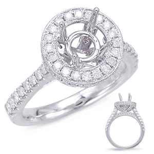 White Gold Halo Engagement Ring White Gold Halo Engagement Ring