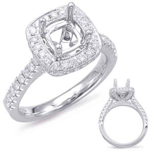 White Gold Halo Engagement Ring White Gold Halo Engagement Ring