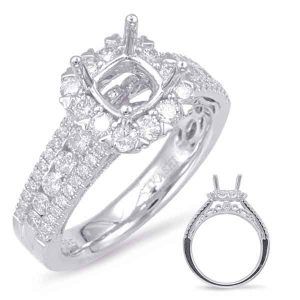White Gold Halo Engagement Ring White Gold Halo Engagement Ring