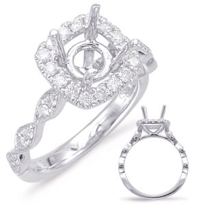 White Gold Halo Engagement Ring White Gold Halo Engagement Ring