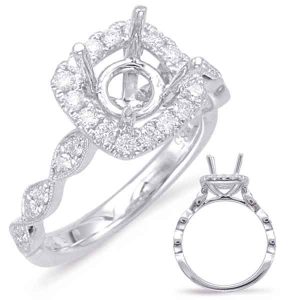 White Gold Halo Engagement Ring White Gold Halo Engagement Ring