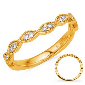 Yellow Gold Matching Band Curved Yellow Gold Matching Band Curved