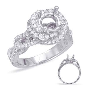 White Gold Halo Engagement Ring White Gold Halo Engagement Ring