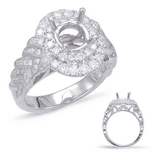 White Gold Halo Engagement Ring White Gold Halo Engagement Ring