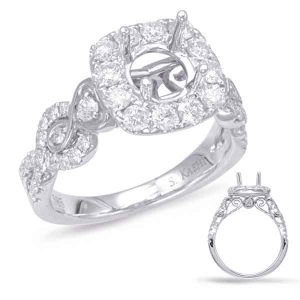 White Gold Halo Engagement Ring White Gold Halo Engagement Ring