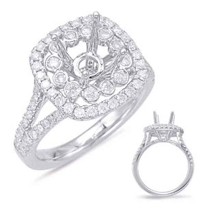 White Gold Halo Engagement Ring White Gold Halo Engagement Ring