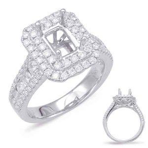 White Gold Halo Engagement Ring White Gold Halo Engagement Ring