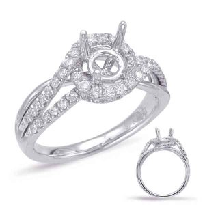 White Gold Halo Engagement Ring White Gold Halo Engagement Ring