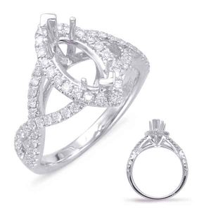 White Gold Halo Engagement Ring White Gold Halo Engagement Ring