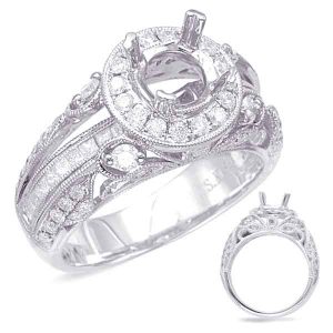 White Gold Halo Engagement Ring White Gold Halo Engagement Ring