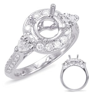 White Gold Halo Engagement Ring White Gold Halo Engagement Ring