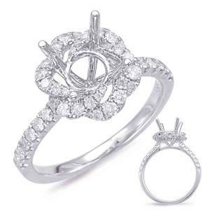 White Gold Halo Engagement Ring White Gold Halo Engagement Ring