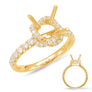 Yellow Gold Halo Engagement Ring Yellow Gold Halo Engagement Ring