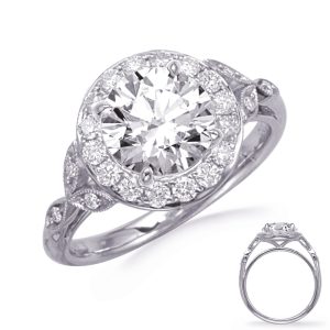 White Gold Halo Engagement Ring White Gold Halo Engagement Ring