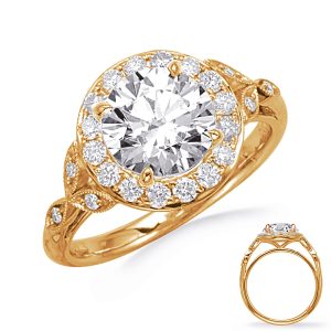 Yellow Gold Halo Engagement Ring Yellow Gold Halo Engagement Ring