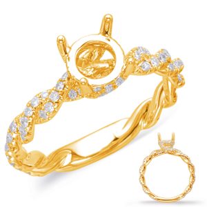 14KY Braided Engagement Ring
