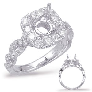 White Gold Halo Engagement Ring White Gold Halo Engagement Ring