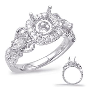 White Gold Halo Engagement Ring White Gold Halo Engagement Ring