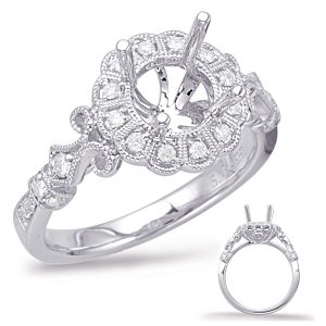 White Gold Halo Engagement Ring White Gold Halo Engagement Ring