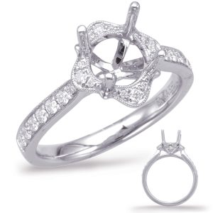 White Gold Halo Engagement Ring White Gold Halo Engagement Ring