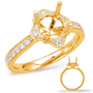 Yellow Gold Halo Engagement Ring Yellow Gold Halo Engagement Ring
