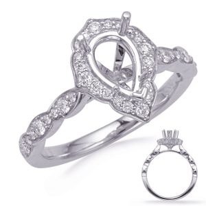 White Gold Halo Engagement Ring White Gold Halo Engagement Ring