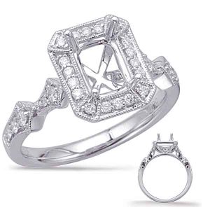 White Gold Halo Engagement Ring White Gold Halo Engagement Ring
