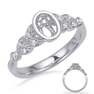 White Gold Engagement Ring Bezel Head White Gold Engagement Ring Bezel Head