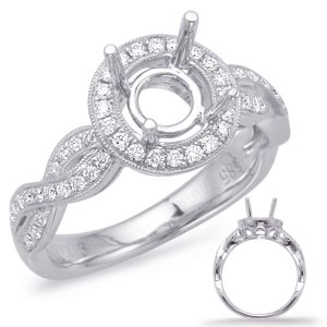 White Gold Halo Engagement Ring White Gold Halo Engagement Ring