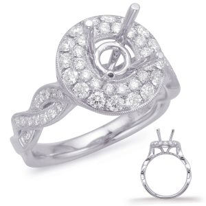 White Gold Halo Engagement Ring White Gold Halo Engagement Ring