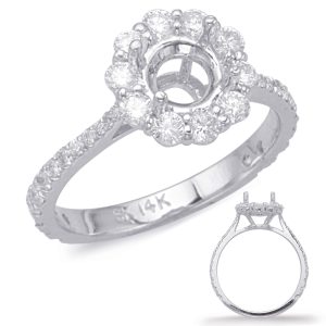 White Gold Halo Engagement Ring White Gold Halo Engagement Ring