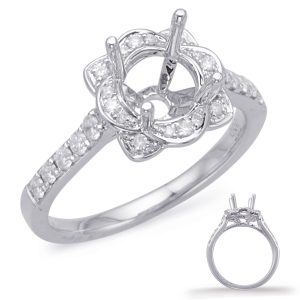 White Gold Halo Engagement Ring White Gold Halo Engagement Ring