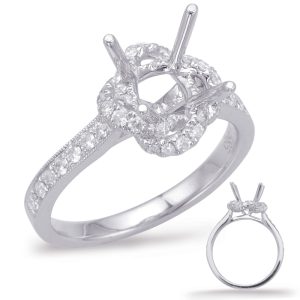 White Gold Halo Engagement Ring White Gold Halo Engagement Ring