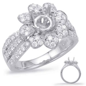 White Gold Halo Engagement Ring White Gold Halo Engagement Ring